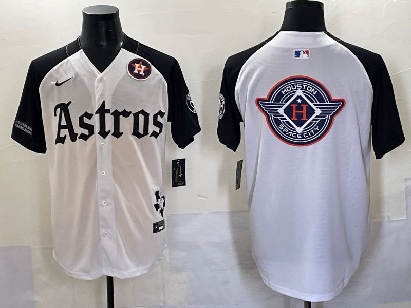 Men 2025 Houston Astros Blank White Black Five generations Joint Name Nike MLB Jersey style 35->houston astros->MLB Jersey
